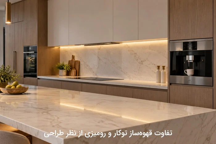 تفاوت قهوه‌ساز توکار و رومیزی از نظر طراحی